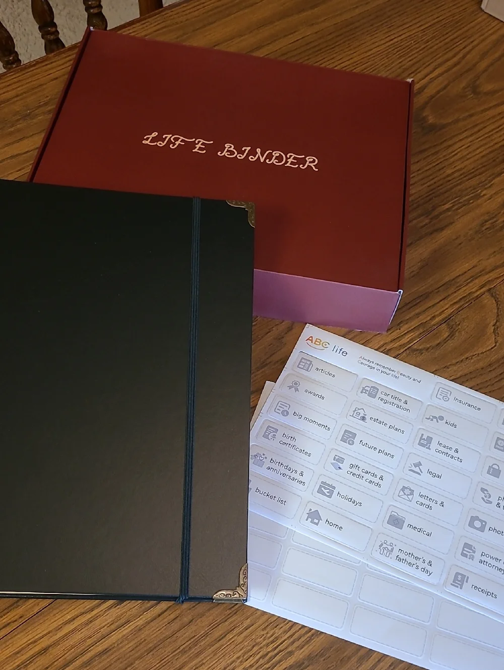 Life Binder Set with Black Organizer Binder and Labels COOL N ORGANIZED!! ♥